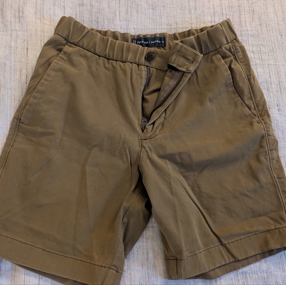 Men's Everlane Elastic Waist Shorts - Olive Green - XS